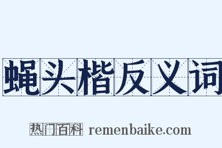 蝇头楷反义词是什么意思的图片
